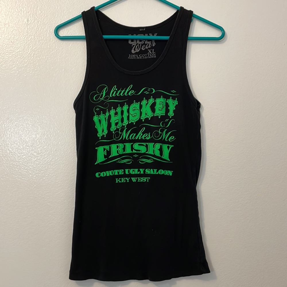 Coyote ugly saloon Key West XL black tank top A little whiskey makes me frisky